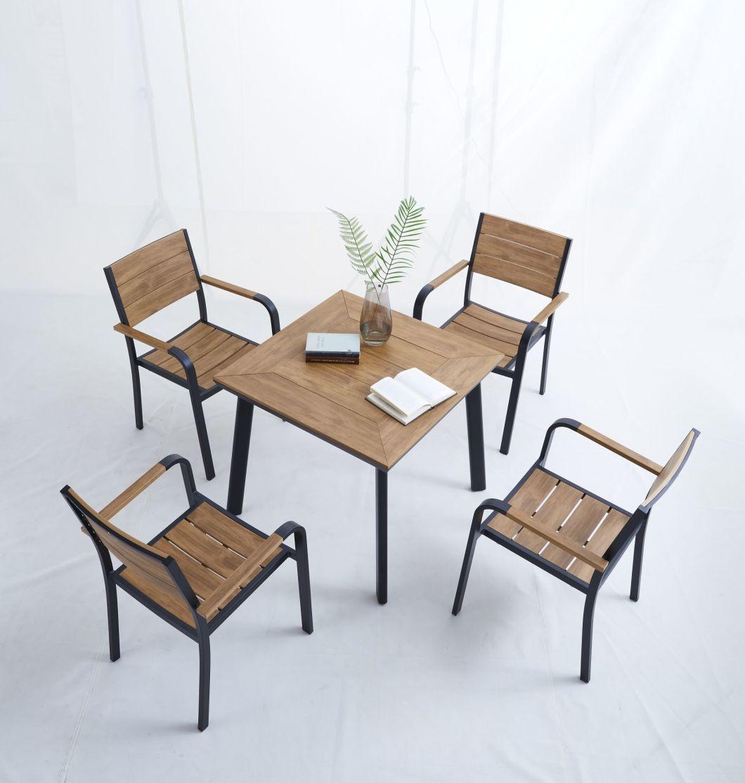 Outdoor Patio Waterproof White Aluminum Chairs Polywood Bistro Dining Sets Coffee Shop Table and Chairs