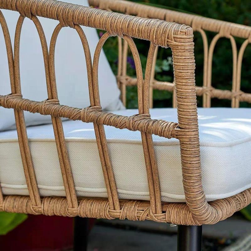 Factory Wholesale Outside Simple Picnic Camping Garden Rattan Leisure Table and Chair