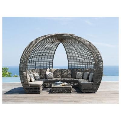 Modern Outdoor Furniture Patio Rattan Leisure Chair Wicker Sofa Bed Garden Daybed Lounge Beach Bed