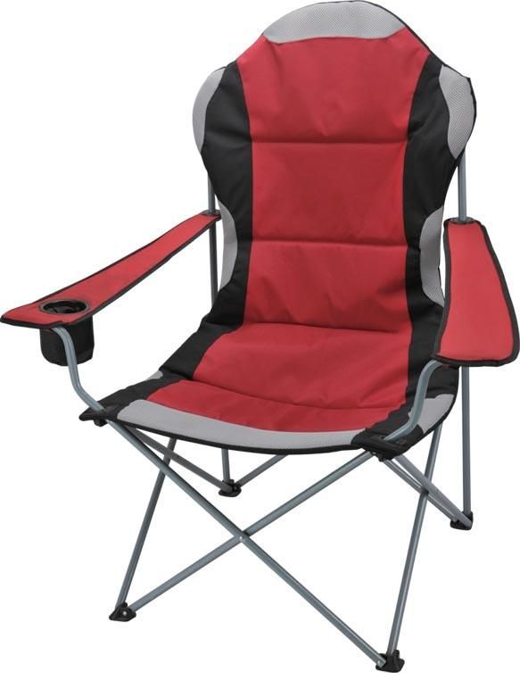 Portable Padded Folding Chair for Outdoor Camping Fishing with Armrest Cup Holder Carrying Case Induced
