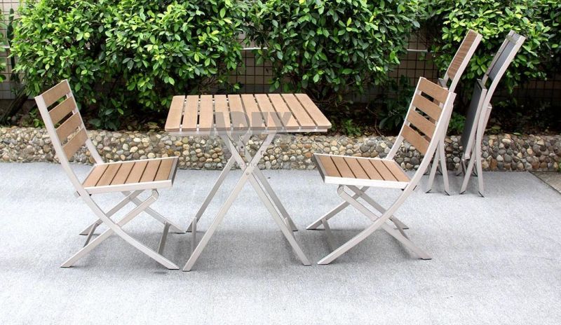 Hot Selling Wooden Outdoor Table Chair Aluminum Frame Furniture Set