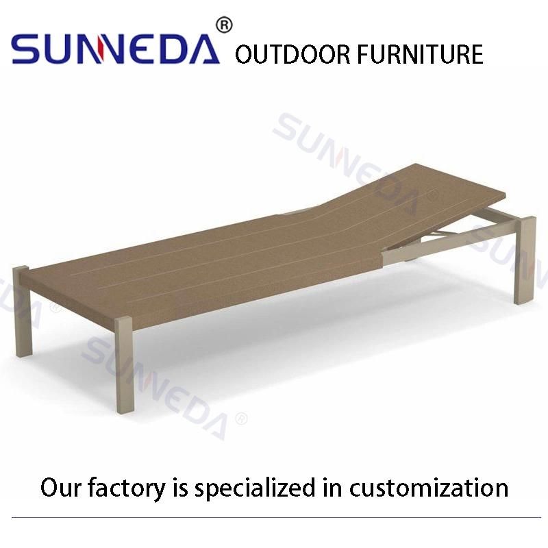 High-End Hotel Presentable Patio Outdoor Back Can Lift Chaise Lounge