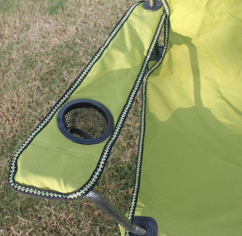 Folding Outdoor Beach Chair with Mesh Cup Holder for Picnic, Camping, Fishing