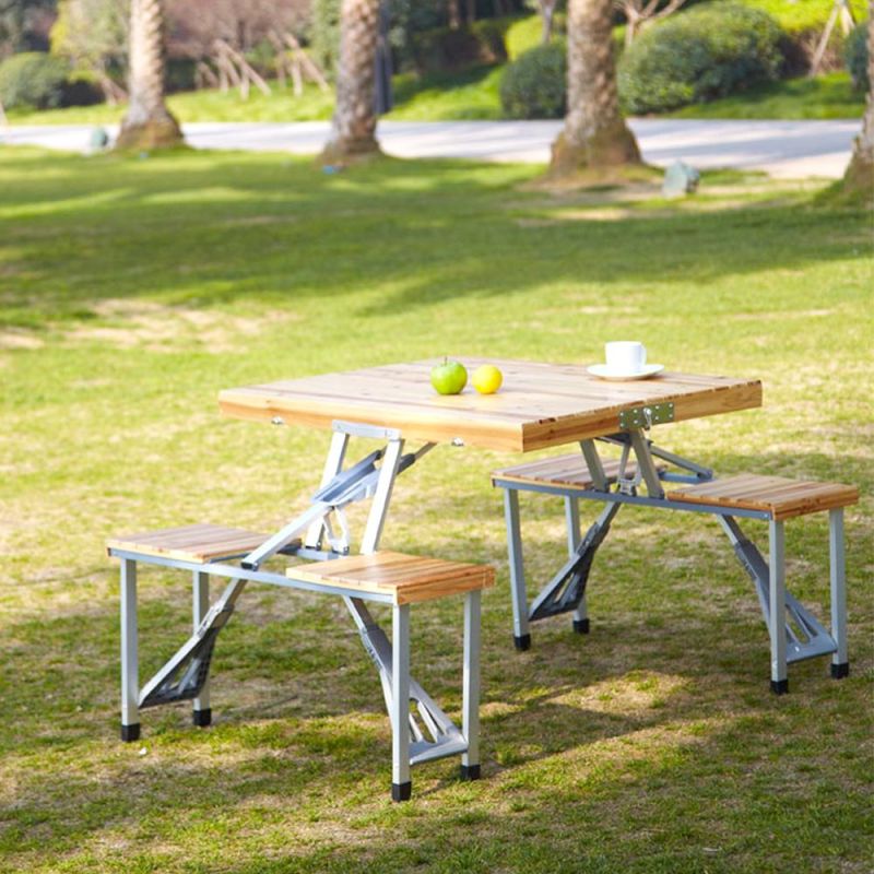 High Quality Foldable Wooden Picnic Table Portable Folding Wood Outdoor