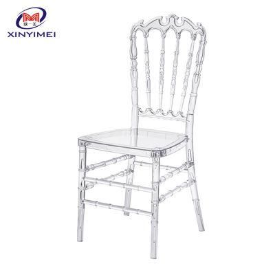 Royal Queen PC Wedding Clear Transparent Resin Napoleon Chair for Christmas