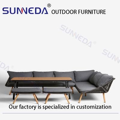 High Quality Outdoor Aluminum Frame Rattan Woven Sofa Set