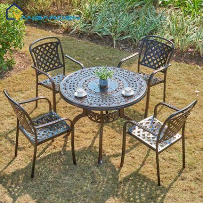 Metal Chairs Dining Stackable Garden Chairs Modern Set for Patio