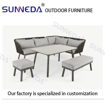 External High Tea Mall Deluxe Fair Aluminum Metal Casual Sofa