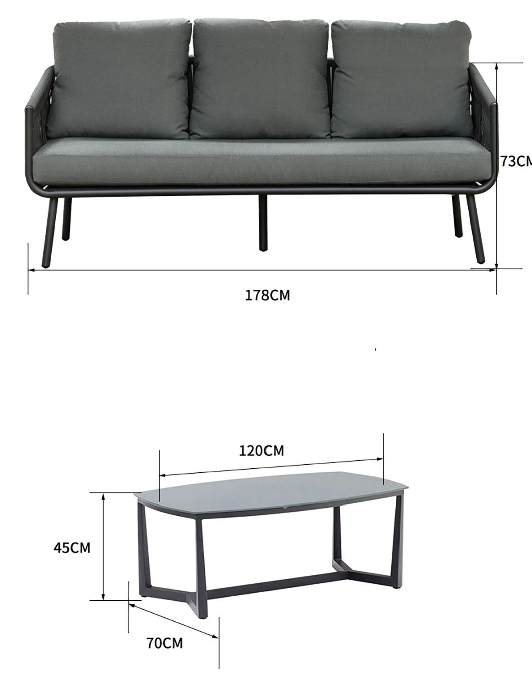 Modern Hotel Rope Chair Garden Furniture Modular Sofa Set Wholesale
