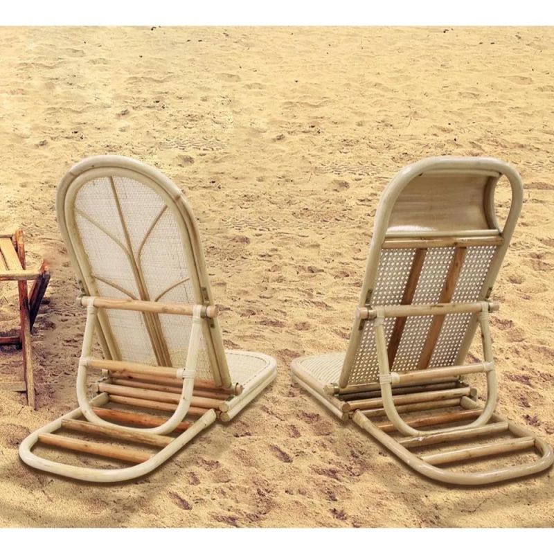 Outdoor Rattan Chair Rattan Backrest Weaving Creative Camping Folding Beach Chair Wyz19554