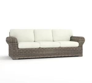 Garden Rattan Wicker Luxury Furniture Lounge Bench Sofa Roll Arm