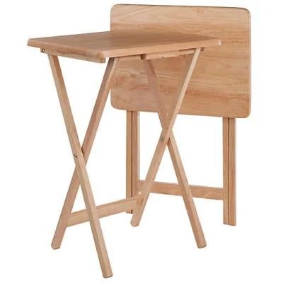 Wood 2-Piece Snack Table Set