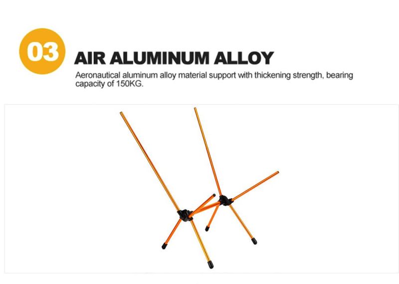Orange Adjustable Height Compact Ultralight Folding Backpacking Chairs