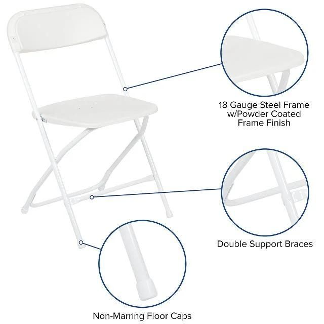 Comfortable White Plastic Folding Chair for Event