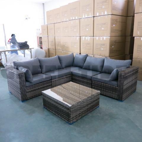 Outdoor Garden Patio Furniture Rattan Wicker Sofa Set 6PCS