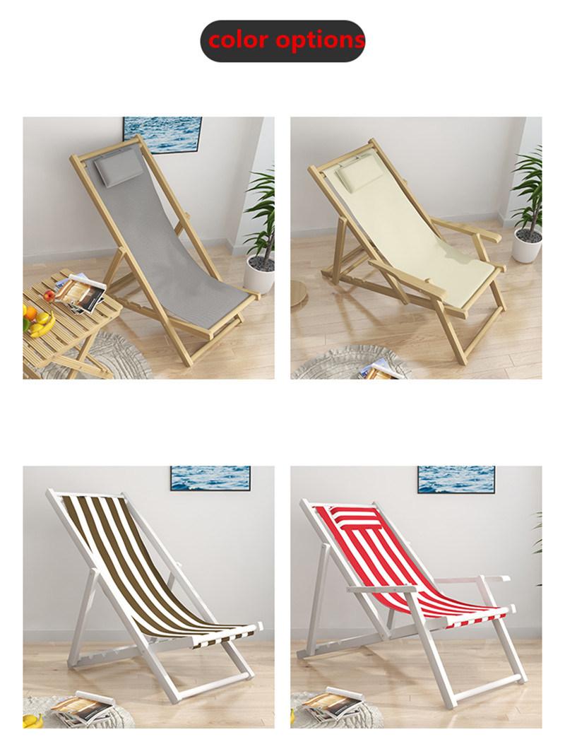 Foldable Furniture Solid Wood Canvas Folding Beach Outdoor Sling Chair