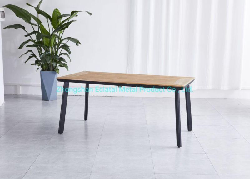 Outdoor Aluminum Patio Plastic Wood Outdoor Table Set Picnic Garden Furniture
