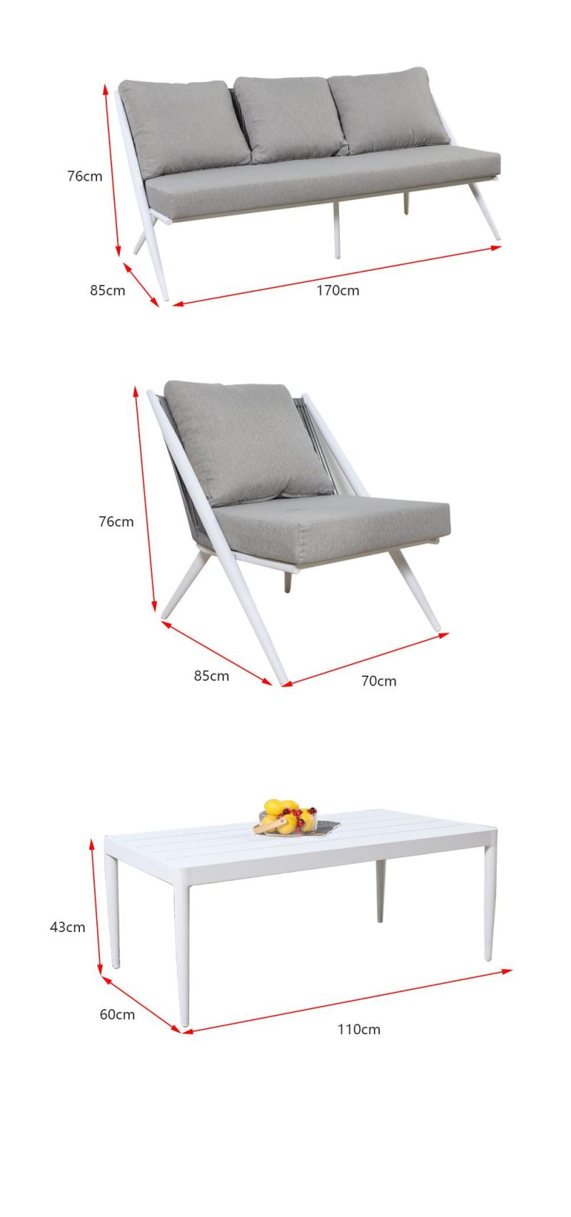 Bar Cafe OEM by Sea Foshan Leisure Furniture Outdoor Sofa