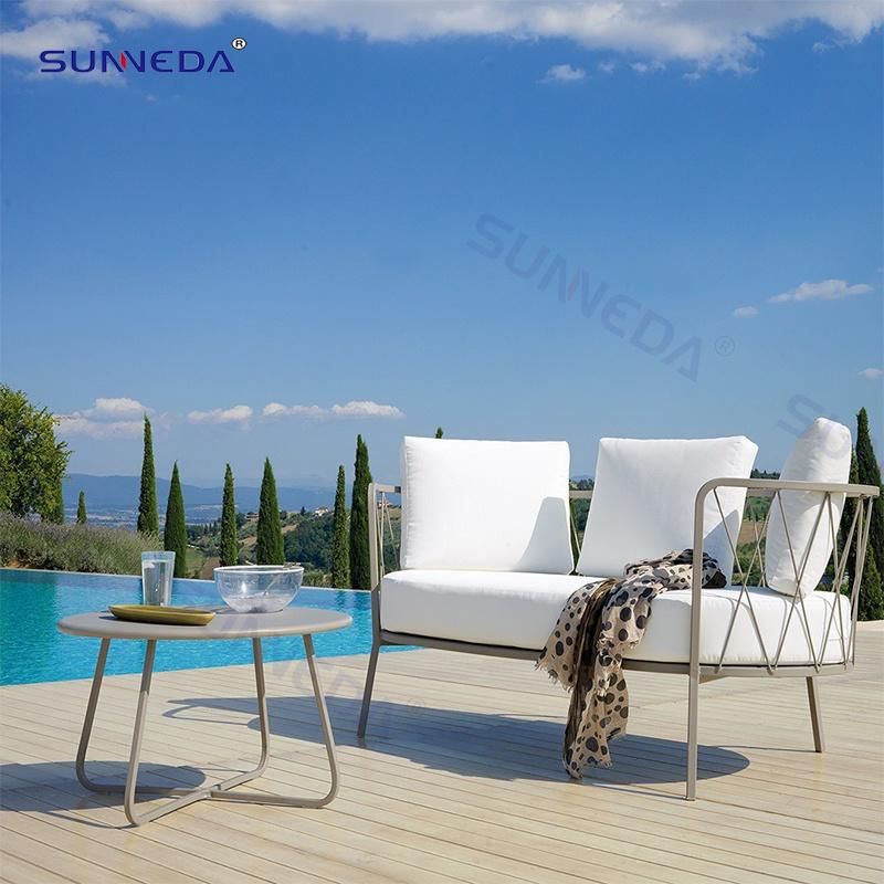 Villa Garden Furniture Aluminum Frame Outdoor Leisure Sofa Set