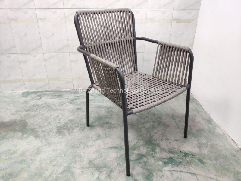 Garden Outdoor Restaurant Rope Chair for Hotel Dining with Waterproof Cushion