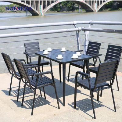 Outdoor Dining Chair with Antiseptic Plastic Wood Back and Seat