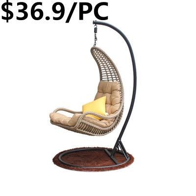 Modern Style Rattan Furniture Outdoor Garden Hanging Swing Chair Cushion