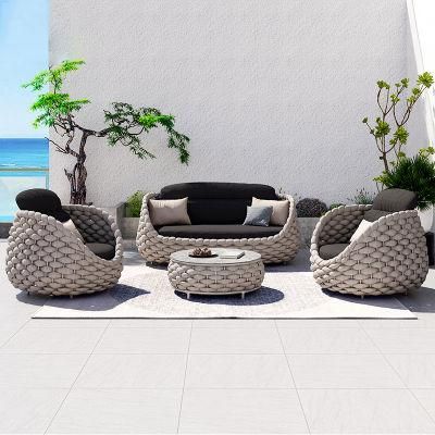 Outdoor Nordic Style Hotel Garden Balcony Furniture Set Aluminium Frame Sofa