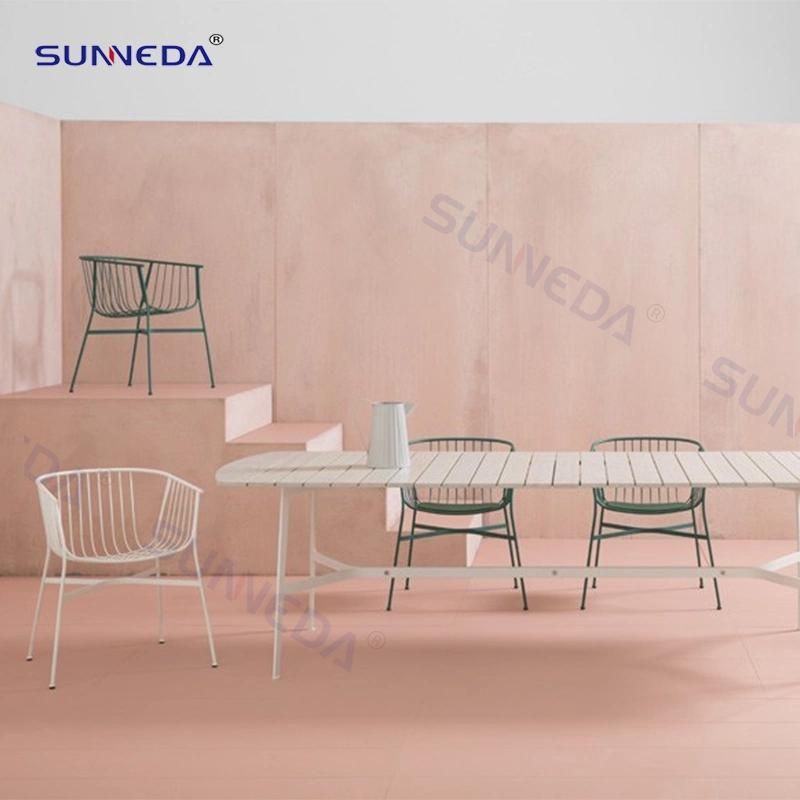 Modern Design Rattan Outdoor Furniture Dining Table Sets with Waterproof Rope and Durable Aluminum Frame Patio Garden Furniture Sets