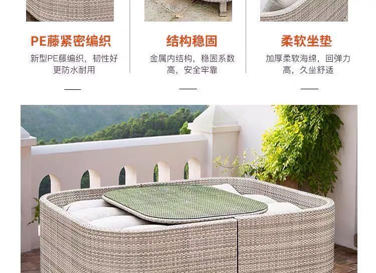 Balcony Rattan Sofa Rattan Chair Courtyard Rattan Weaving