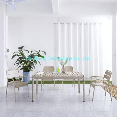 Modern Commercial Furniture Bar Counter Dining Table Aluminum Slats Bar Height Table