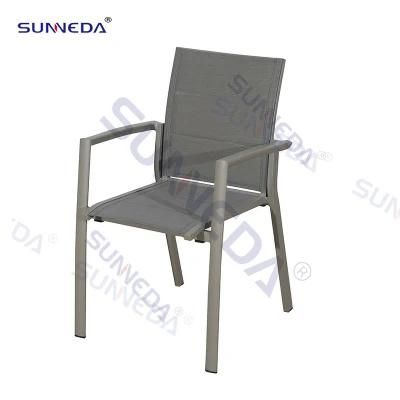 Classic Outdoor Modern Garden Patio Dining Tea Table Chairs Aluminum Frame Fabric Furniture Set