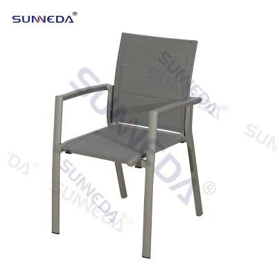Classic Outdoor Modern Garden Patio Dining Tea Table Chairs Aluminum Frame Fabric Furniture Set