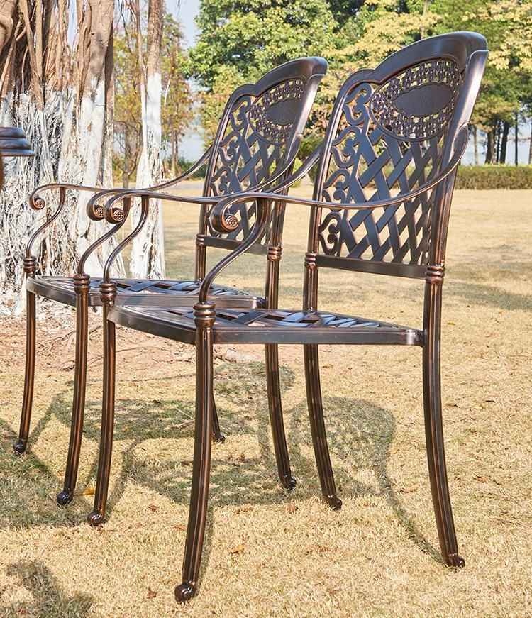 Swivel Chair Outdoor furniture Cast Aluminum Garden Restaurant Dining Set