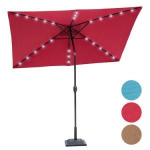 Hot Sale High Quality 2*3m Lighted LED Light Garden Umbrella Outdoor Umbrella