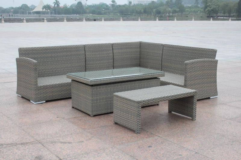 Modern Combination Darwin or OEM Rattan Corner Sofa Garden Dining Set