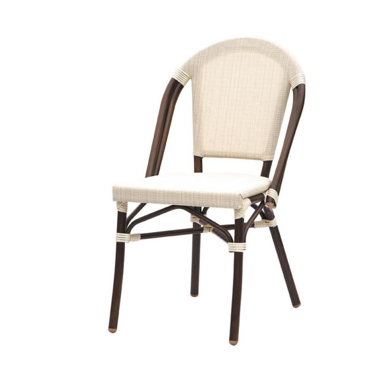 Stacking Garden Chair Aluminum Bambool Look Rattan Chair