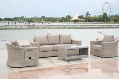 Metal Modern Darwin Wicker Porch Furniture Outdoor Corner Sofa Set