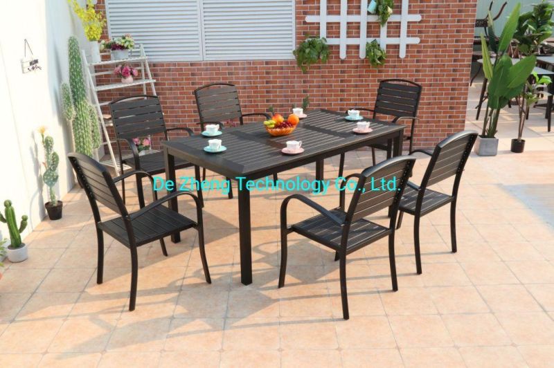 Metal Garden Armchair Garden Furniture Aluminum Patio Stacking Outdoor Stool Polywood Chair for Sale