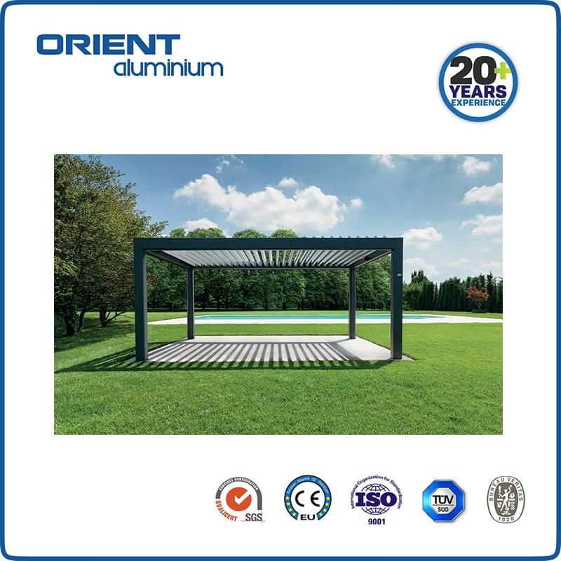 Aluminum Frame Finishing Waterproof Outdoor Pergola with Curtain