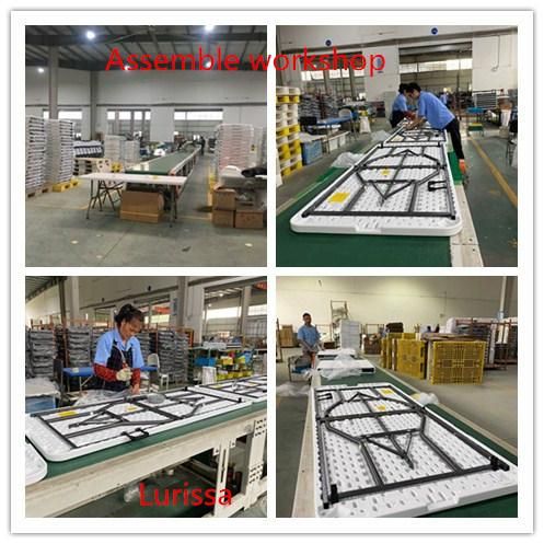 Factory Price, Factory Customized Lightweight Outdoor Furniture, Folding in Half Table Trestle Table