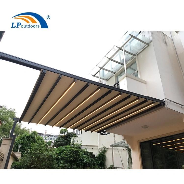 Outdoor Garden Furniture Courtyard Pergola Private Customized Sunshade and Rainproof Retractable Canopy Patio Structure