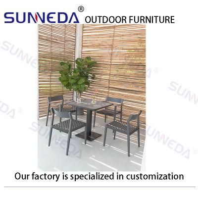 Outdoor Garden Hotel Full Aluminum Frame Rattan Table and Chair Combination