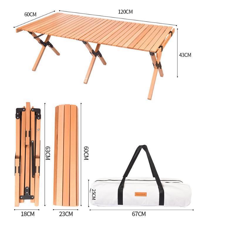 China Wholesale Outdoor Camping Picnic Garden Barbecue Handy Folding Table Portable Wooden Tables Solid Wood Outdoo Furniture Light Weight BBQ Table