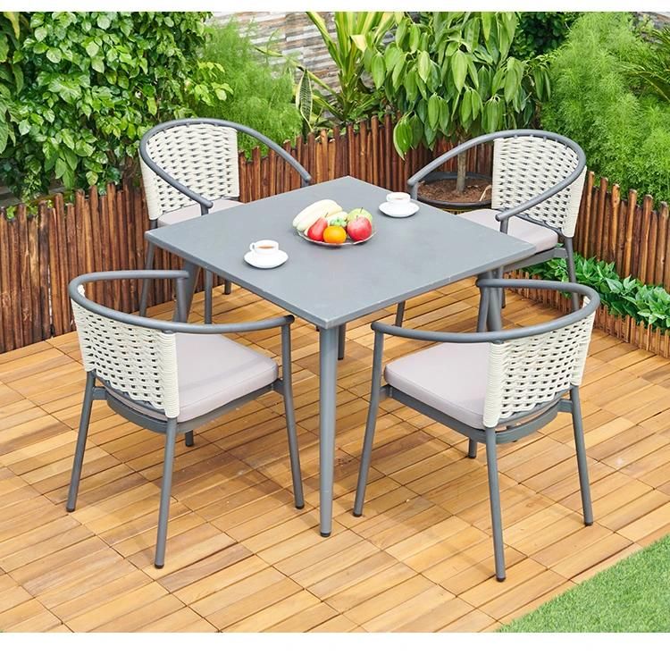 Vangarden Stackable Outdoor Woven Rope Cafe Dining Chair