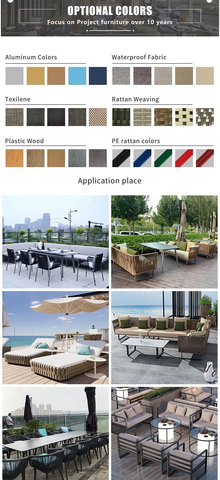 Outdoor Furniture Aluminum Frame Plastic Wooden Tables and Chairs Restaurant Sets (SP-OC721)