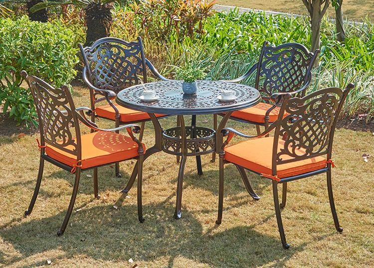 Classical Design Outdoor Cast Alumium Table Set Gardent Furniture with Antique Style Chair