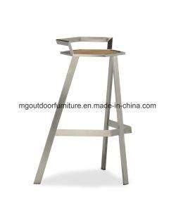 Outdoor Bar Chairs Nice Design Teak Chairs with Stainless Steel Frame