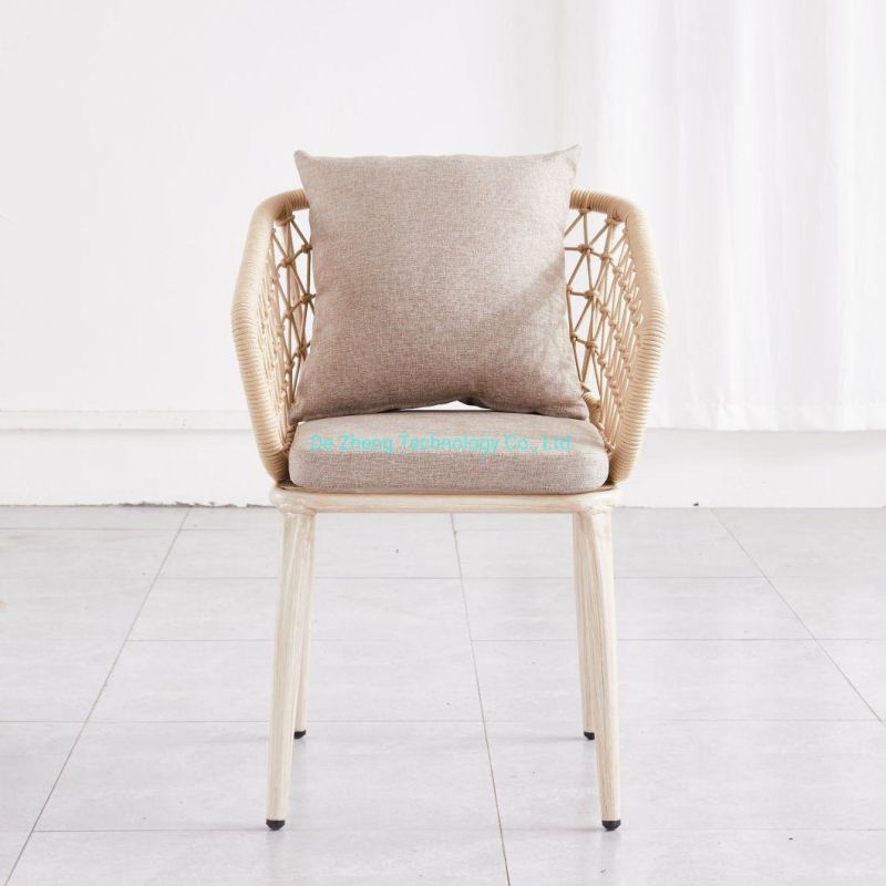 All Weather Rope Outdoor Dining Chair Modern Design Garden Terrace Chair Best Selling Comfortable Patio Dining Chair