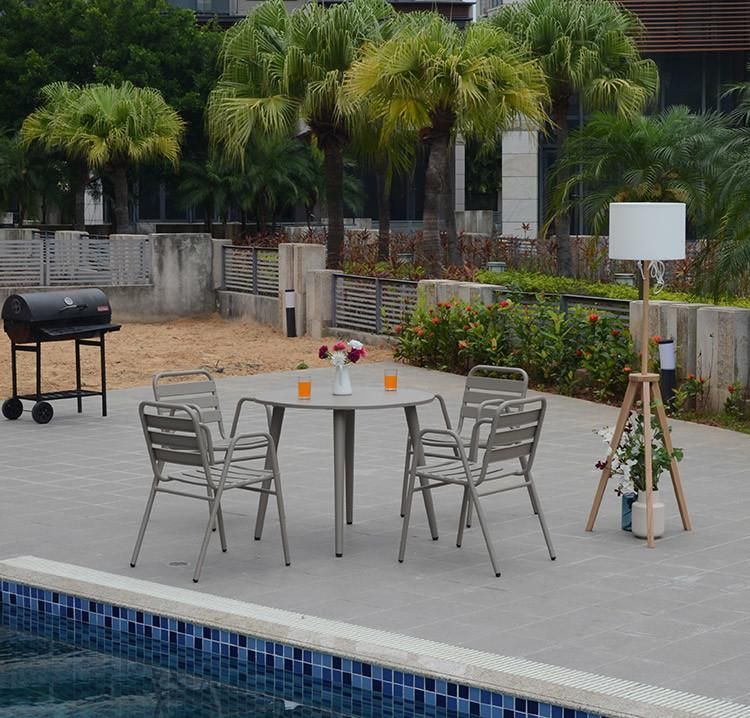 4 Seater Round Aluminum Garden Furniture Outdoor Table Set