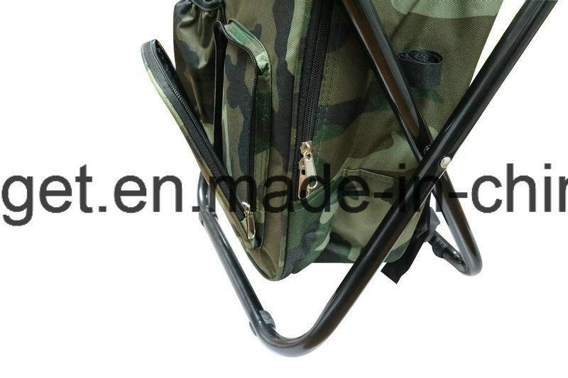 Folding Chair Foldable Camouflage Backpack Cooler Bag 3 in 1 Portable Fishing Stool and Sports Chair Esg10030